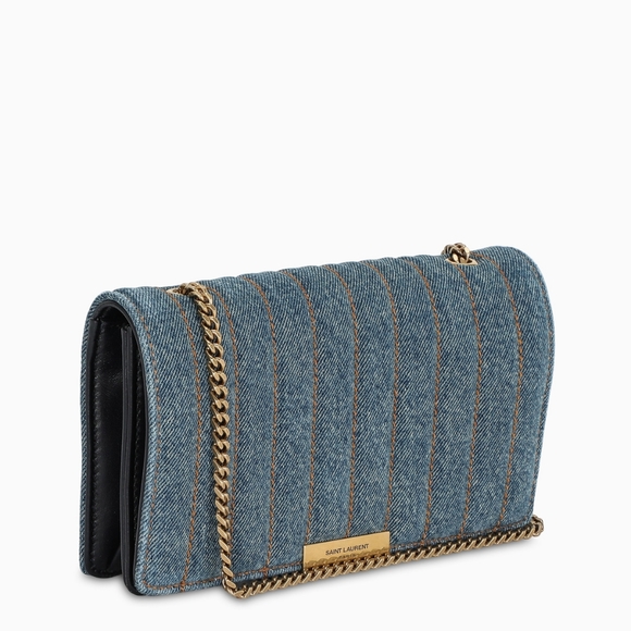 AUTHENTIC YSL SAINT LAURENT DENIM BAG - Picture 2 of 5